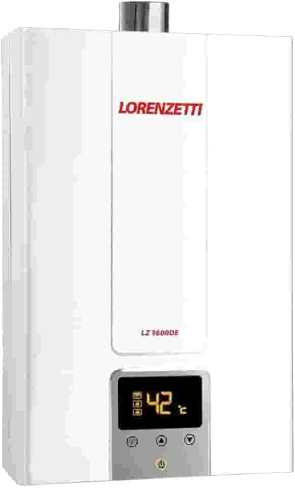 LORENZETTI Aquecedor de Água a Gás LZ 1600 DE GN Digital 15 L/Min, Branco