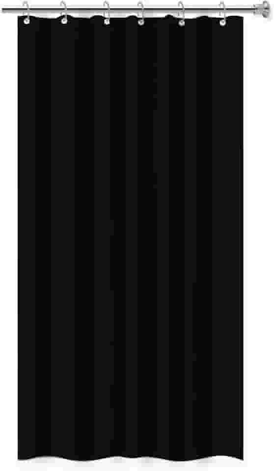 'Cortina Para Box Vinil Impermeável Antimofo e Antiácaro, 1,38x1,98m, Com Ilhós, Material Resistente e Higienizável - Não acompanha Varão' (Preto)