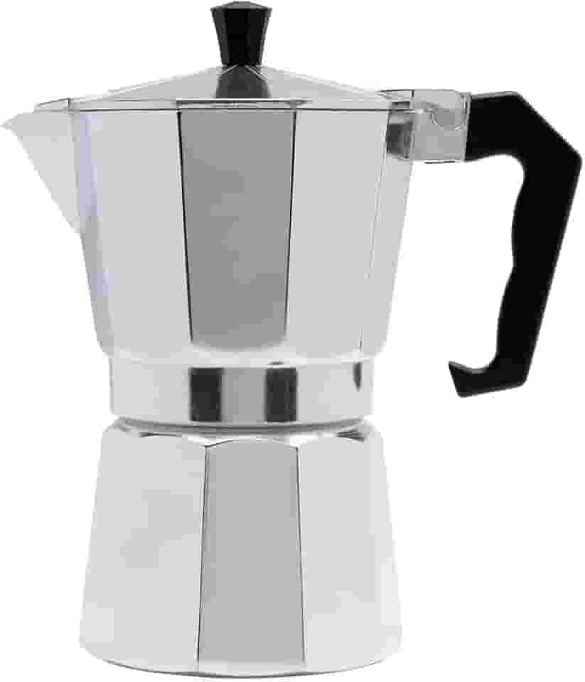 Mimo Style Italiana Expresso Cafeteira de Aluminio com Alça para 6 Cafézinhos, Prata, 300 ml