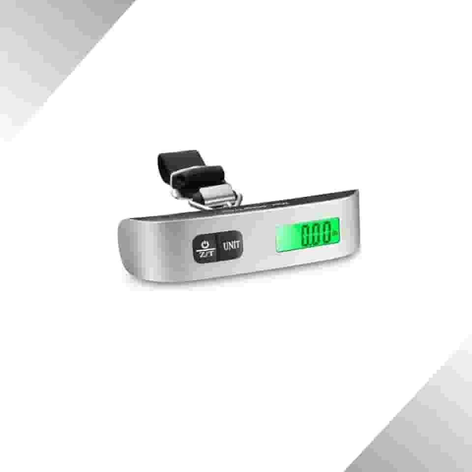 Balança de Mala Digital Portátil 50kg para Viagem – Precisão e Praticidade – Aço Inoxidável, Função Tara, Auto Desligamento – Leve e Compacta
