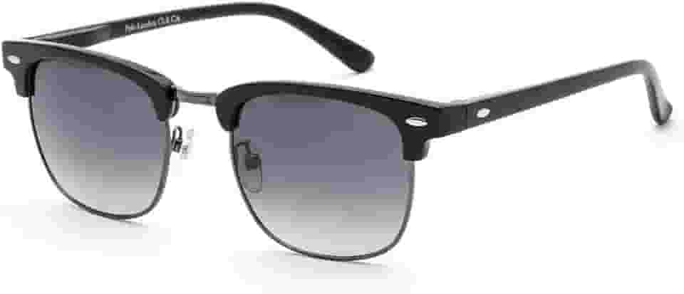 Óculos de Sol Polo London Club, estilo Club Master Quadrado Com Lentes Fume Preto contém com Case ECO, Unissex