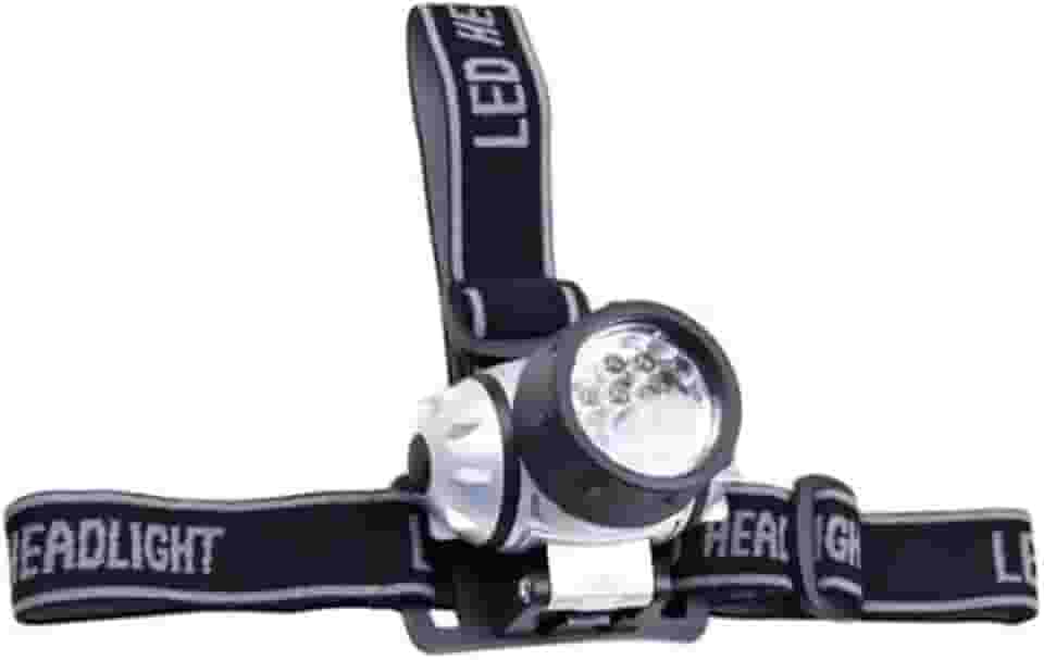 Lanterna de Cabeça com 7 LEDs e Suporte Ajustável a Pilhas para Pesca, Ciclismo, Acampamento, Caminhada