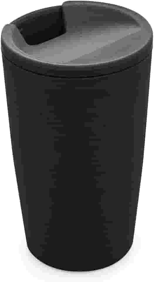 LYOR - Copo Térmico de Bambu e PP Parede Dupla com Tampa Preto 500ml