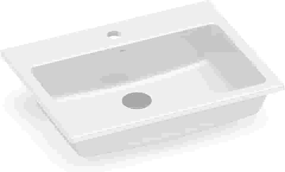 Cuba de sobrepor com mesa 550x420 PQ55 Branco - Roca