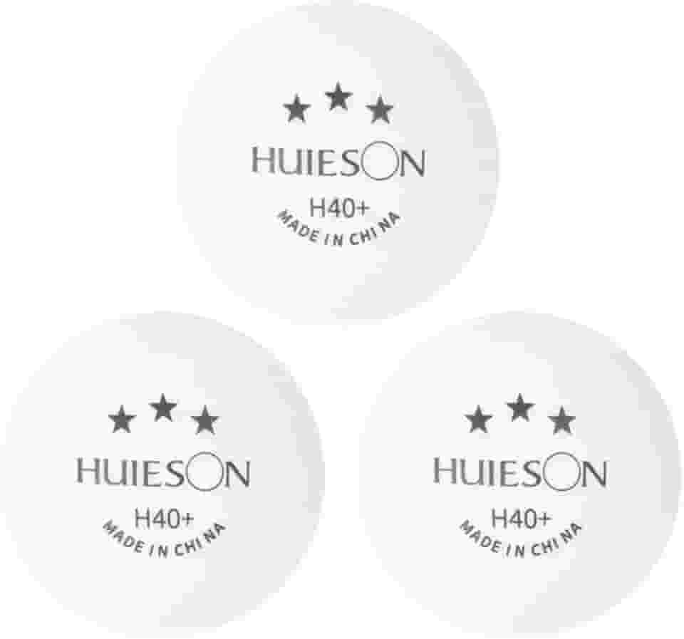 10 Bolas Tênis de Mesa Ping Pong Huieson 3 Estrelas H40+ Plástico ABS Profissional