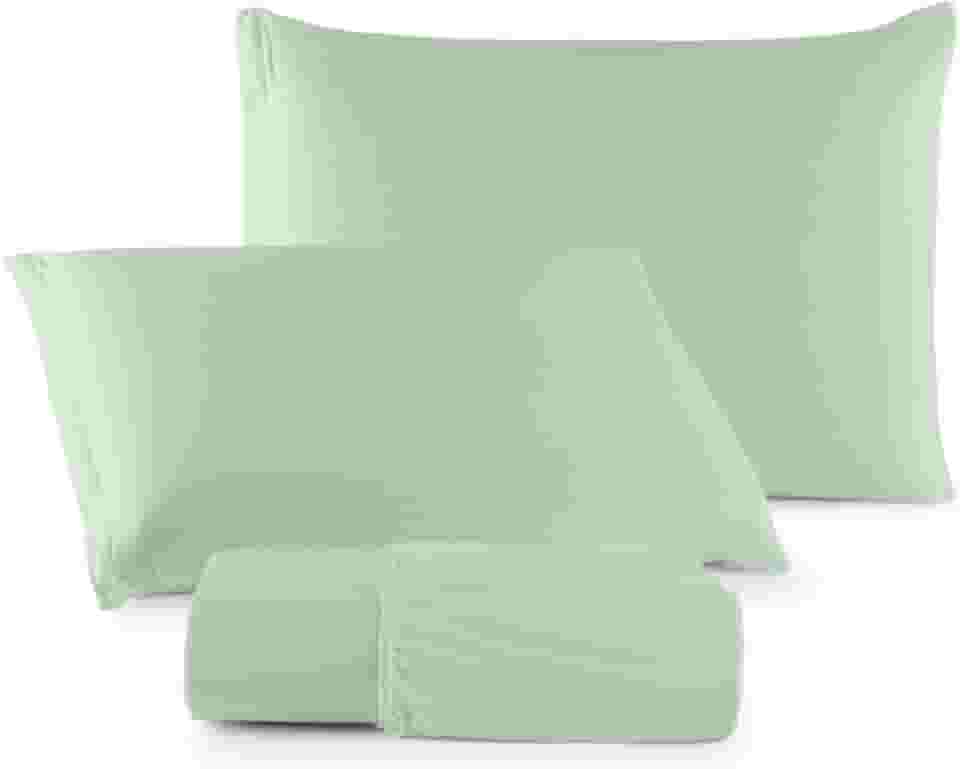 Jogo de Lençol Malha 100% Algodão com Elástico 2 e 3 Peças Liso (Verde Menta, Queen)