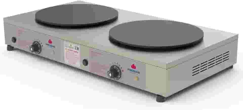 Chapa para Crepe Francês PRKF-202E Style - 2 Chapas Redondas Elétrica Potência 1200W x 2 Inox Escovado – Progás 110V