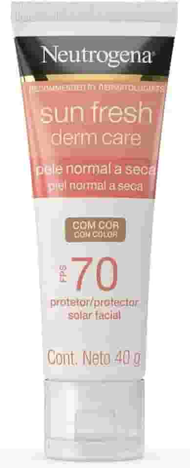 Protetor Solar Facial Para Pele Seca NEUTROGENA SUN FRESH Derm Care Com Cor FPS 70, 40g