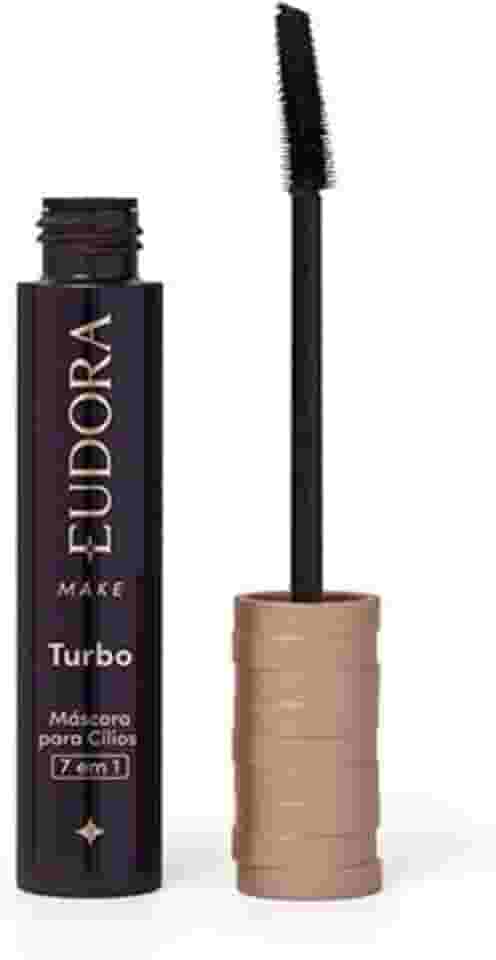 Eudora Máscara de Cílios Make Turbo, Alonga e Define, Efeito Volume, Não Resistente à Água