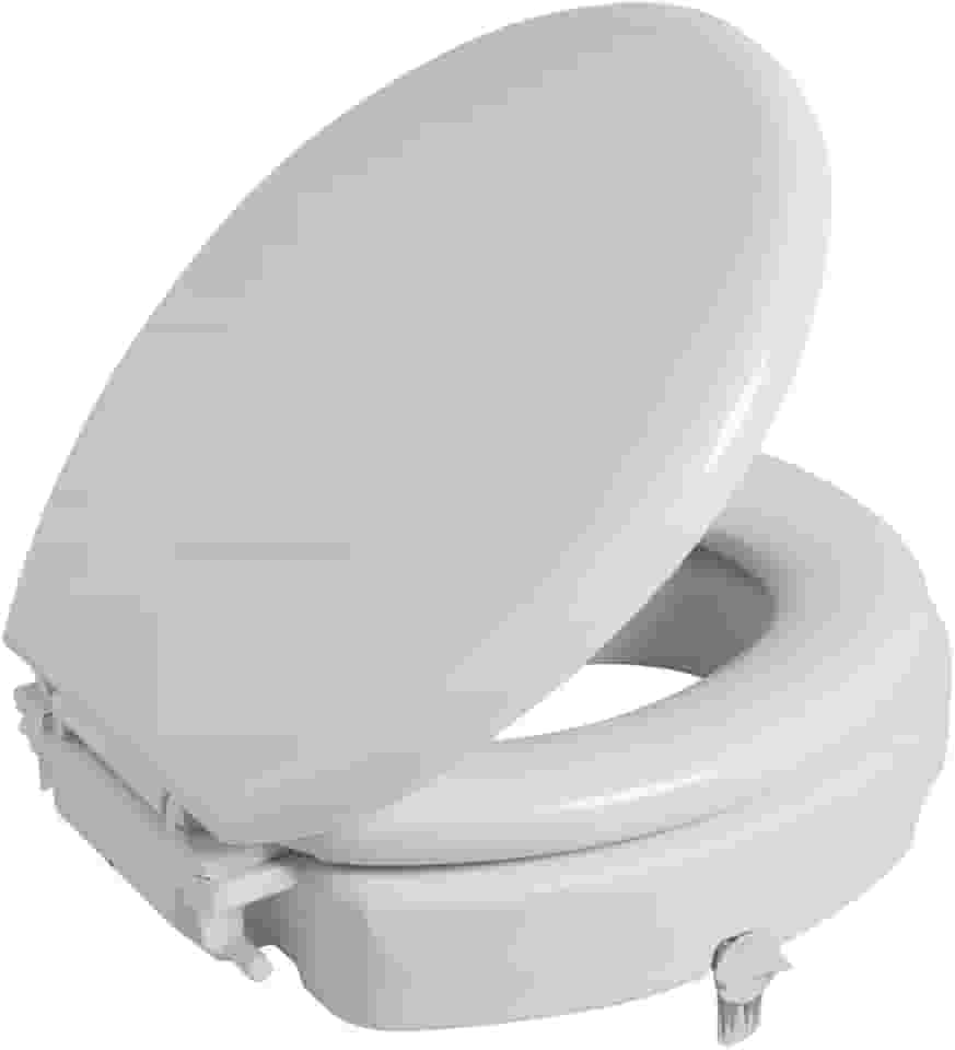 Assento Sanitário Elevado Fechado com Almofadado e Trava Branco 11cm