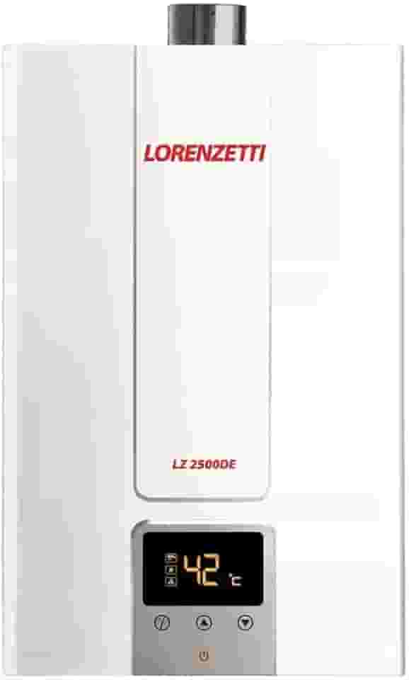 Aquecedor de Água a Gás LZ 2500DE Branco GN 25 Lts/Min. Digital Lorenzetti
