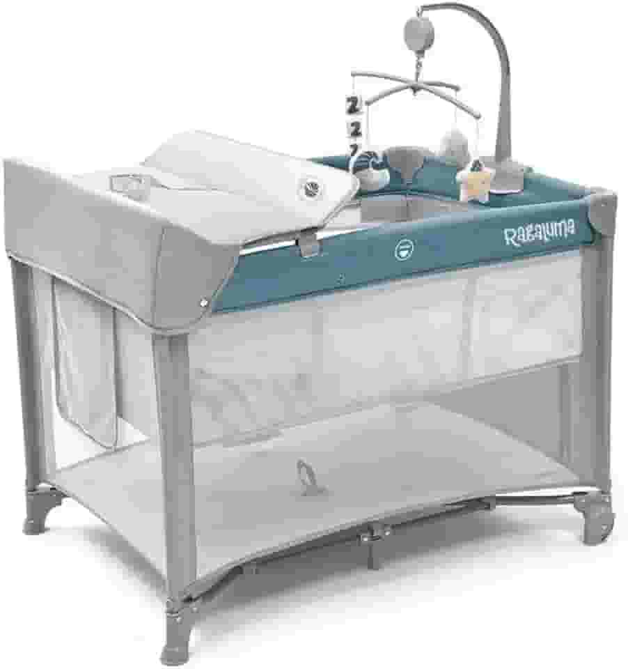 Berço Portátil SleepGuard Dobrável para Recém Nascidos e Bebês com Estrutura Segura e Confortável (Azul)