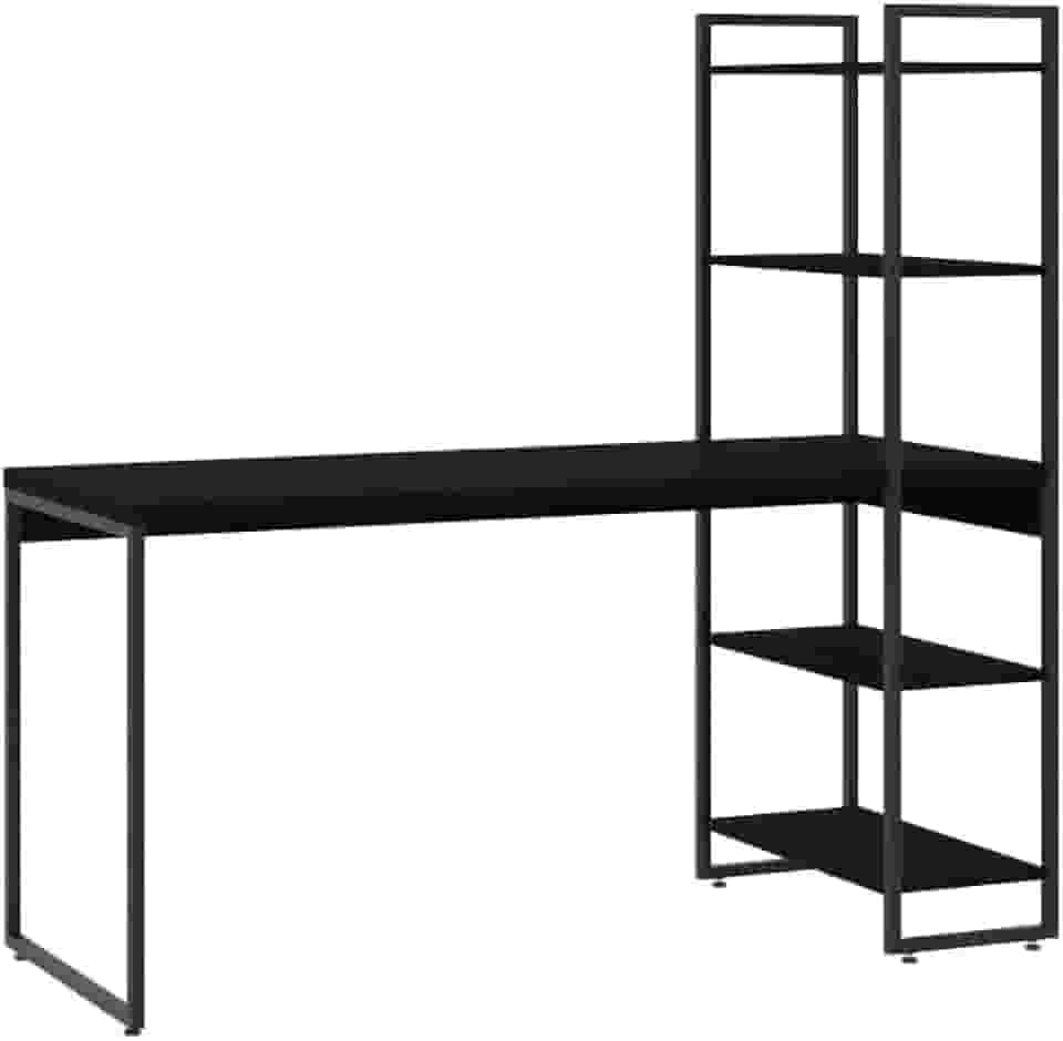 Compace Desing, Escrivaninha com Estante Alta 4 Prateleiras 1,50m Dynamica