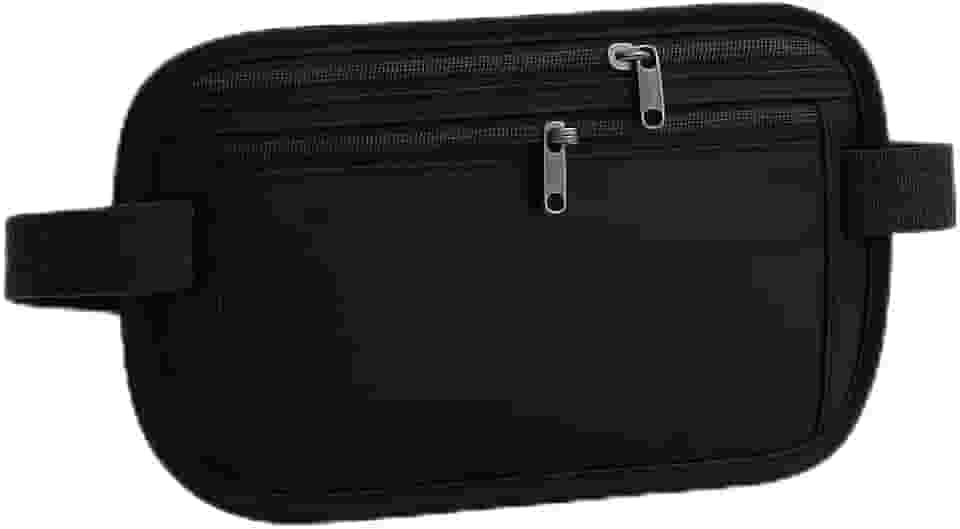 Pochete Doleira, Porta Dinheiro Notas Viagem Internacional Anti Roubo Invisível Segura Imperméavel Para Celular Cartão Chaves (Preto)