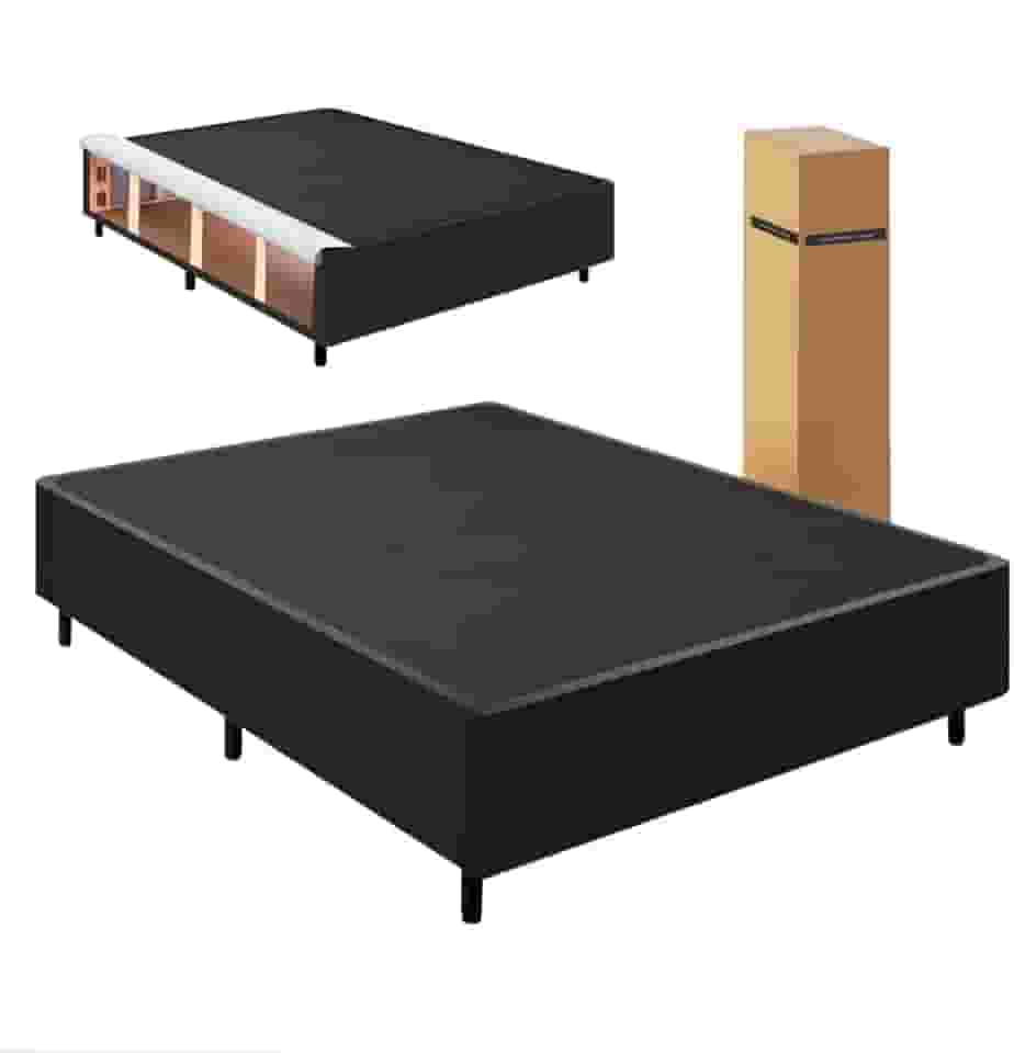 Cama Box desmontável com Baú Lateral King para Colchão de 1,93m Preto