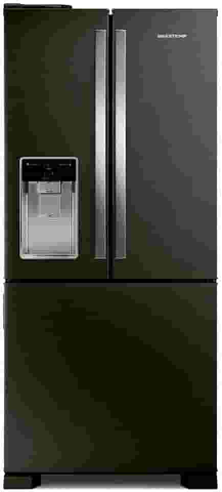 Geladeira Brastemp Eclipse Collection Frost Free Inverter French Door Água e Gelo na Porta 515 litros cor Black Inox - BRH85AE 220v