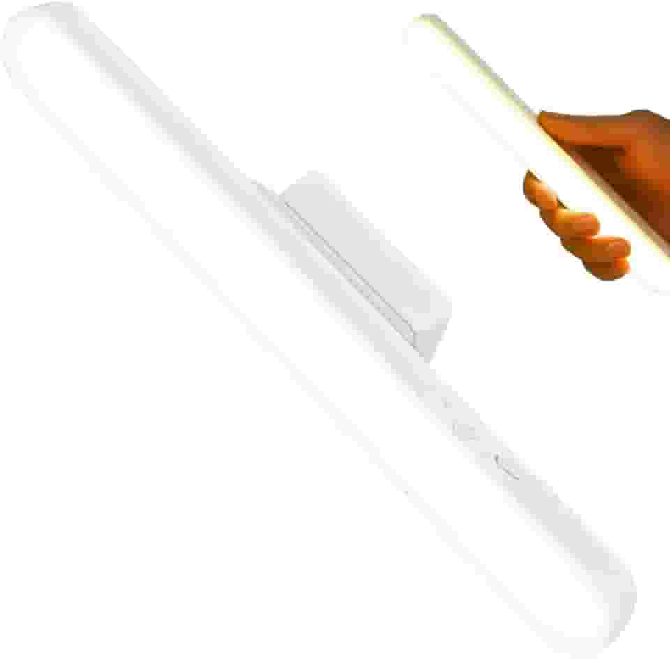 Luminária De Mesa Led Recarregável USB Touch com 2 Suportes Magnético e Base para Apoio de Mesa ideal para Parede Armário Cozinha, Banheiro e Mesa Led com Luz Ajustável 3 modos de Iluminação Premium