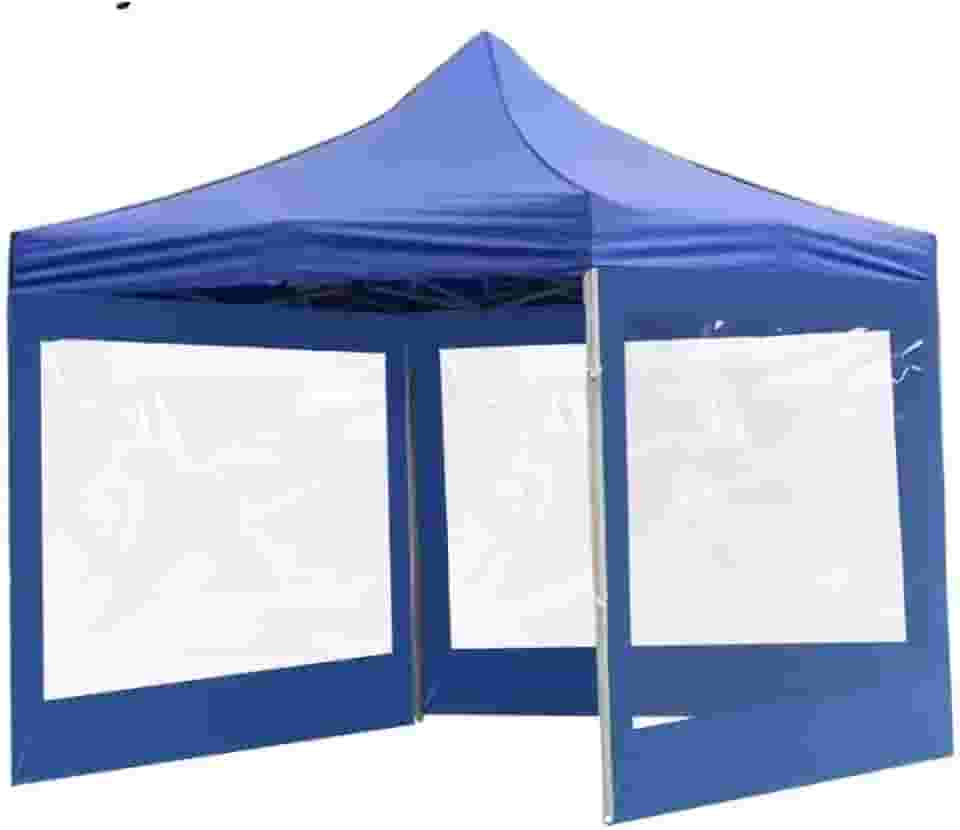 Kit Tenda Gazebo Sanfonada 3x3 Articulada Reforçada com Fechamento Laterais Completo Retrátil(AZUL)