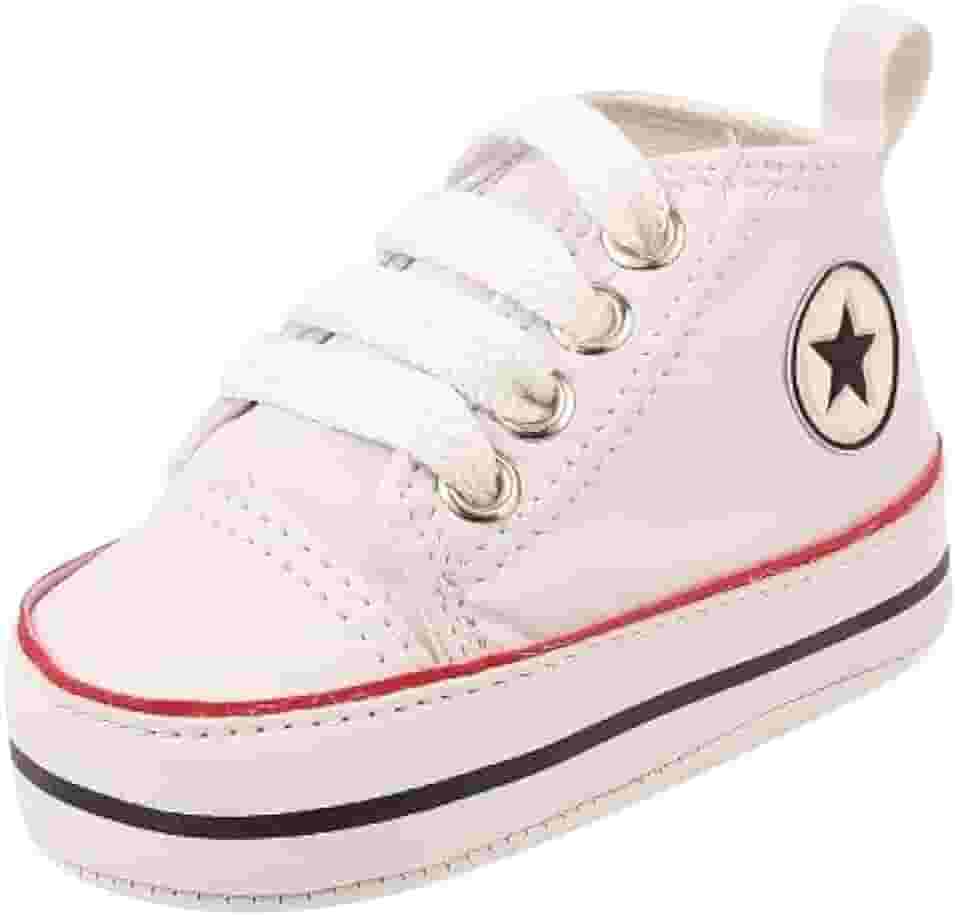 Tênis Bebê Mania Casual Cano Alto Conforto Branco Batizado