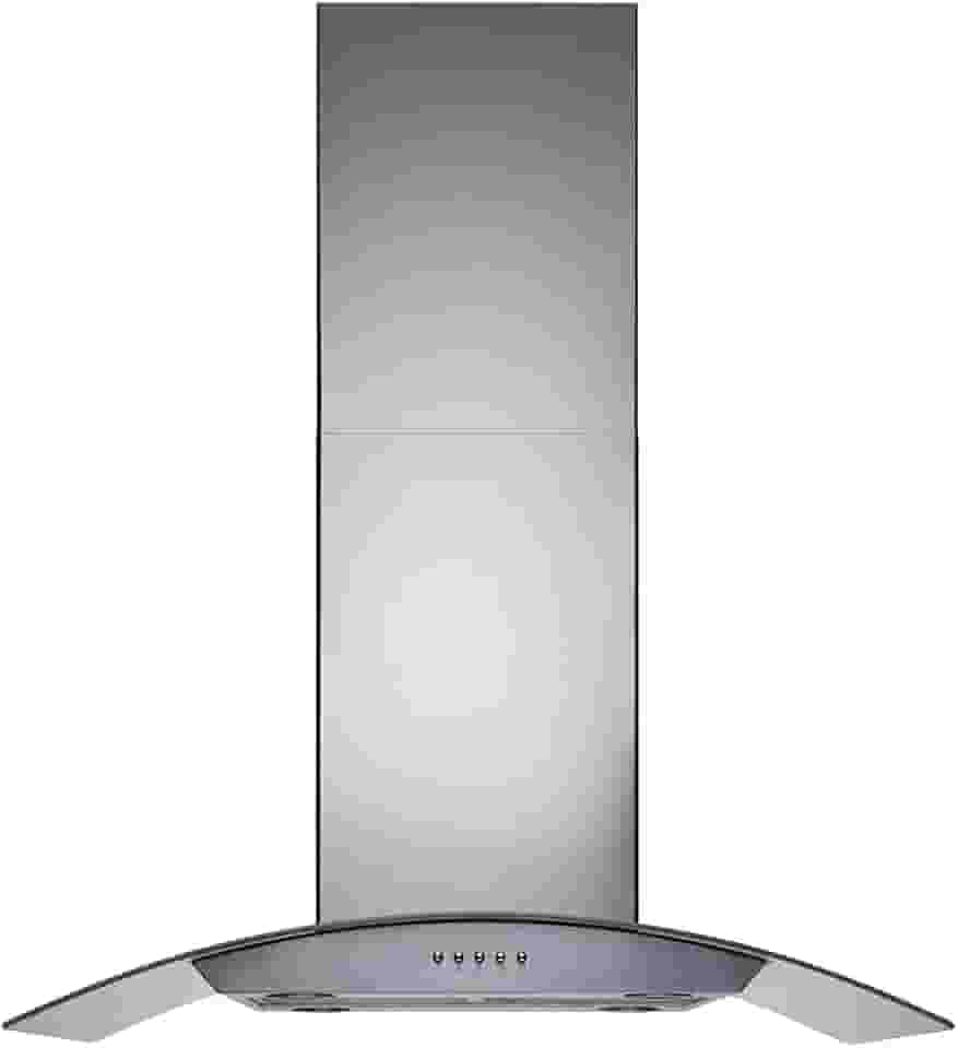 Coifa de Ilha Gourmet 180W, 90cm, Inox e vidro curvo, 110v, Cadence