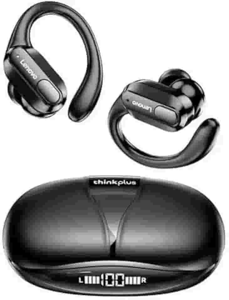 Fone de Ouvido XT80 Bluetooth 5.3 TWS Esportivo HiFi Fone Sem Fio com Gancho, Visor LED, Cancelamento de Ruído, IPX5 e Microfone XT80 - Preto