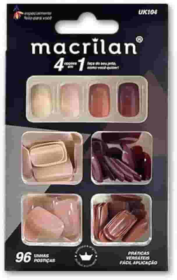 Kit de Unha Postiça (com 96 pçs) 4 cores Macrilan - UK104