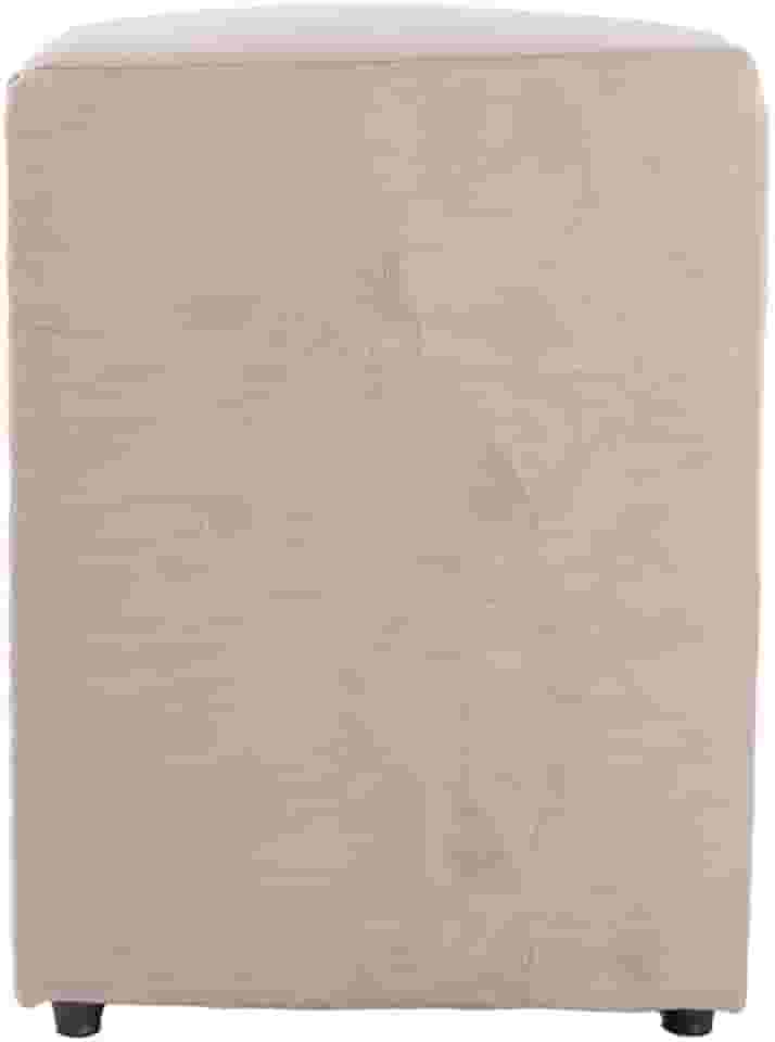 Puff Decorativo Cubo Grande, 45x34x34cm, Estrutura em Madeira, Revestimento em Suede, para Sala, Quarto, Escritório (Palha, Grande)