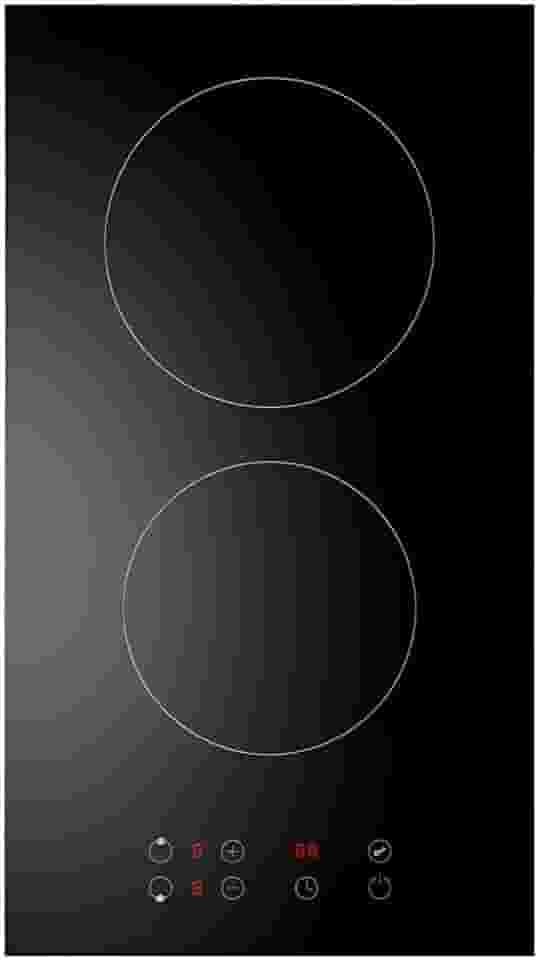 Cooktop Elétrico 2 Bocas 30cm Preto Vidro Temperado Controle Touch 220-240V