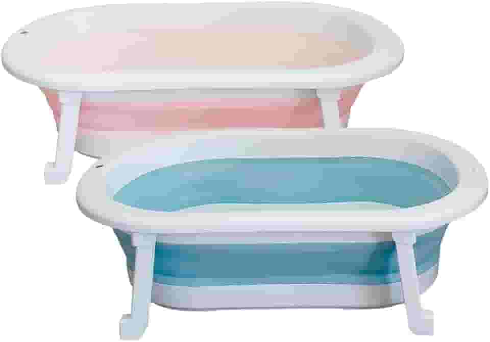 Banheira Retrátil Dobrável Em Silicone De Bebe (Azul)