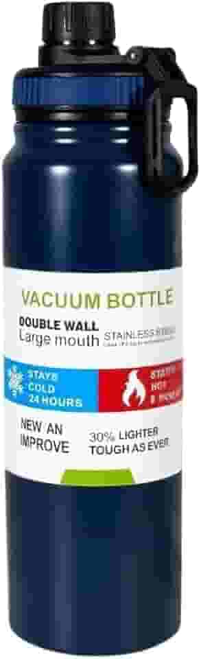 Garrafa Térmica Inox 800ml com Alça e Bico | Parede Dupla, Isolamento a Vácuo, Livre de BPA | Ideal para Academia, Escritório e Viagens.
