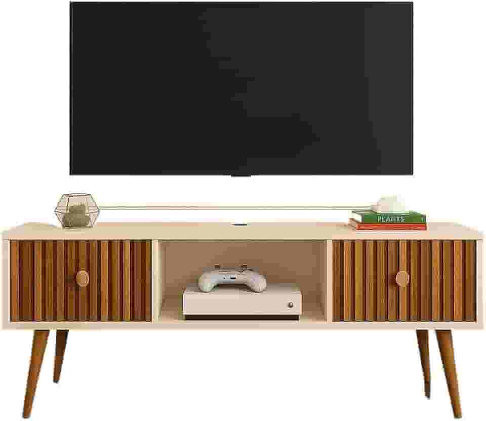 RACK BANCADA COM PORTAS 0,90 VEGAS 1.10 COPA TVs 42Polegas Sala Quarto 90 * 27 * 51cm(Vegas 0,90 Off/Ripado)