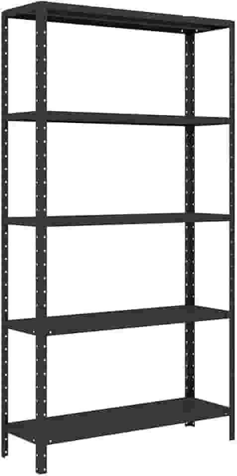 Estante Aço 155x80x27 5 Prateleiras Bipartida Preta W3 10094