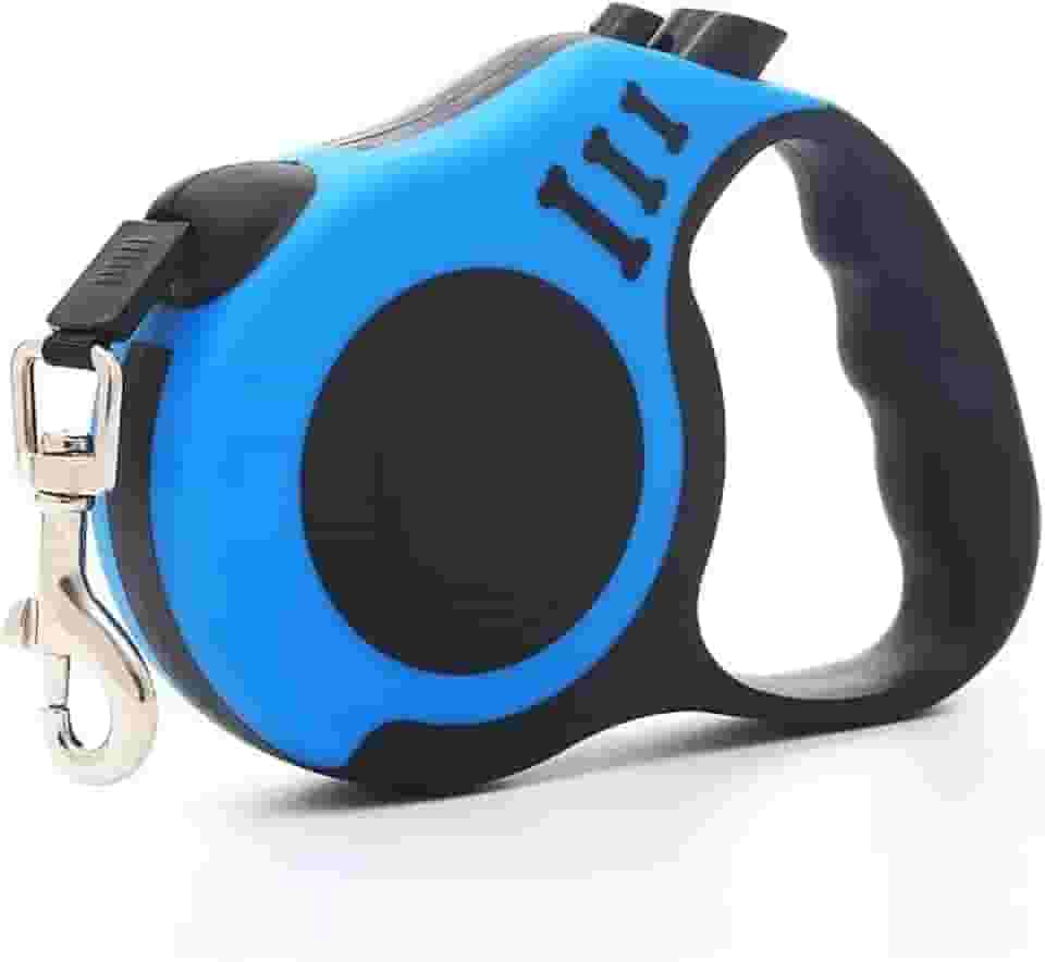 Guia Correia Retrátil de 3 metros Para Passeio Com Pets até 10kg, Com Trava De Segurança Qualidade Premium (Azul)