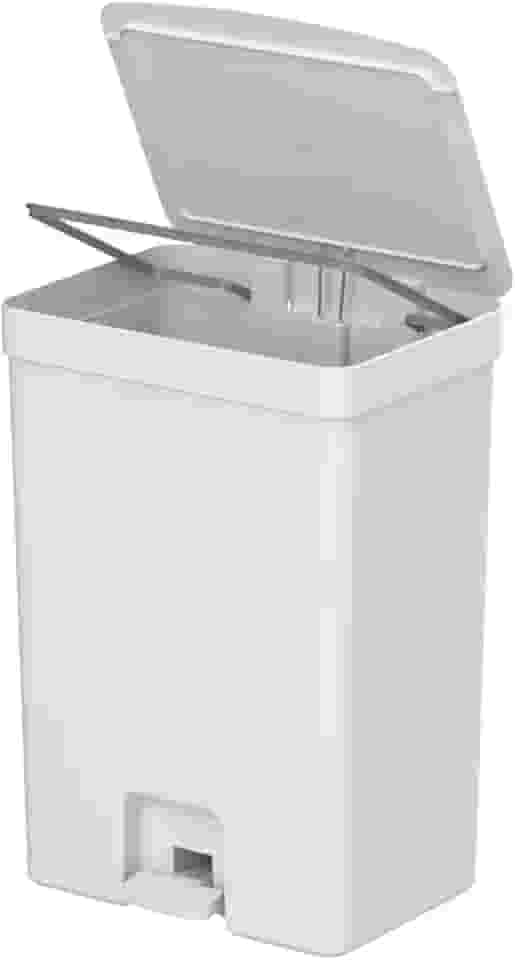 Lixeira para cozinha banheiro com pedal OU Trium 30 litros branca