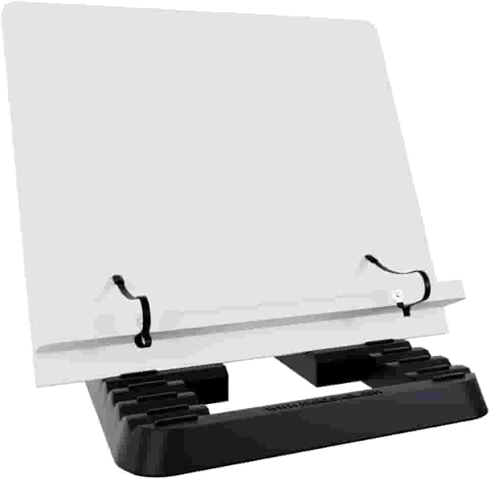 Marca Fácil Suporte para Livro e Notebook Resistente Ergonômico Durável Leve Portátil 19 Níveis de Ajuste com Prendedores de Páginas Branco M02