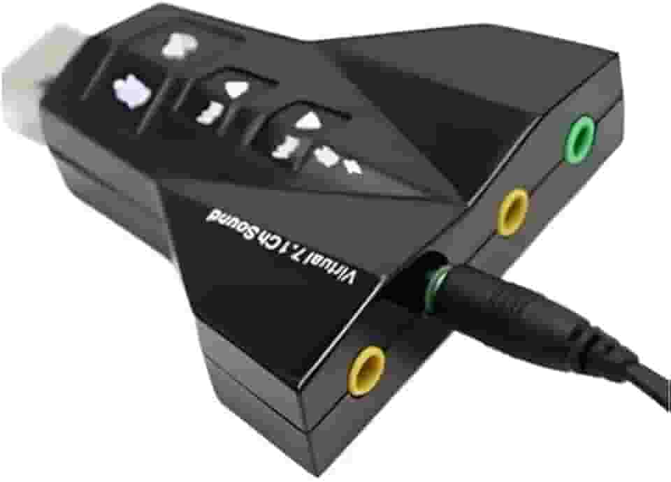 Placa De Som Usb 7.1 Canais Externa Adaptador Audio Fone e Microfone Notebook Computador Pc Premium Marca LBL DISTRIBUIDORA