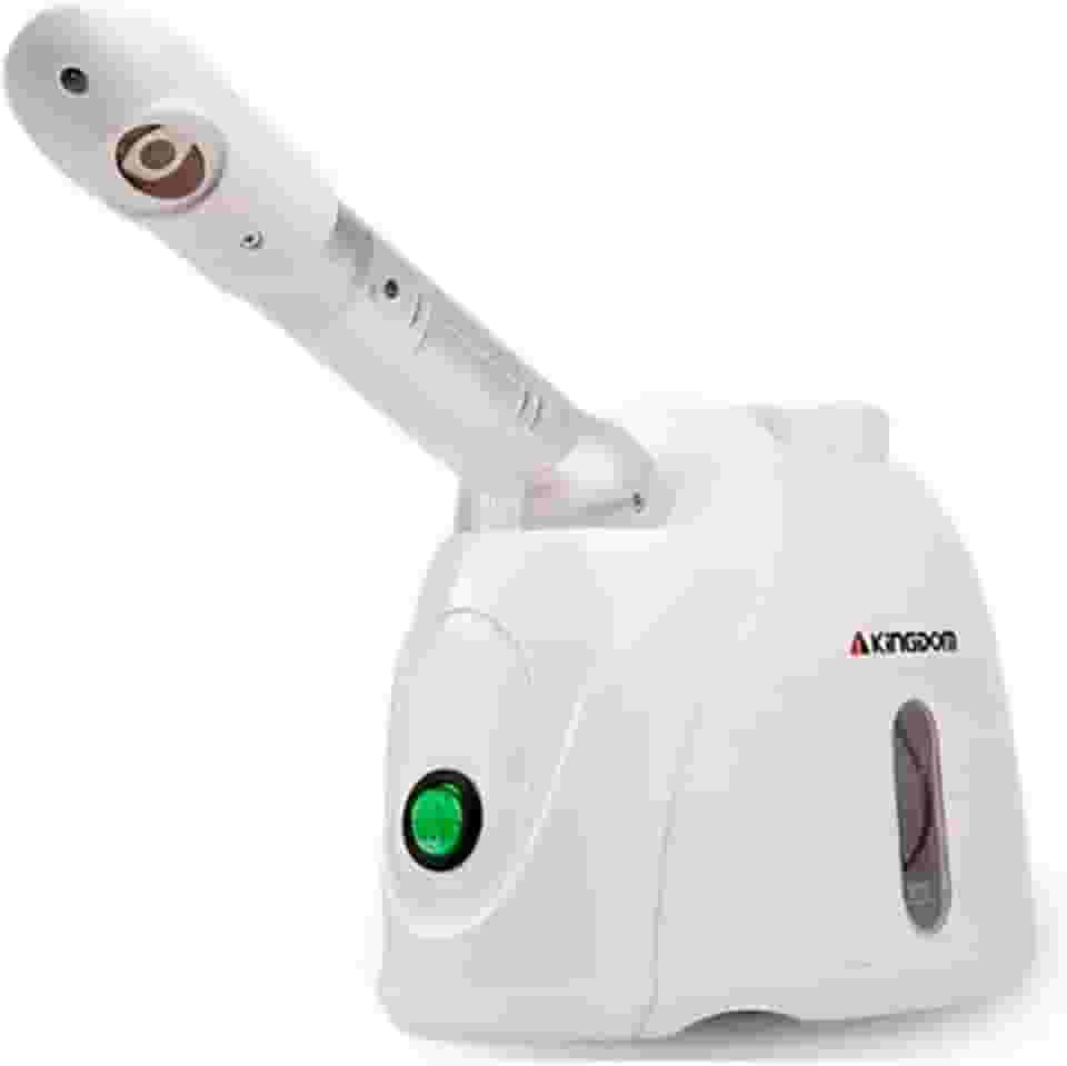 Kingdom Vaporizador Facial com Ozônio, Limpeza e Hidratação Profunda, Tratamento para Pele e Cabelo, Branco