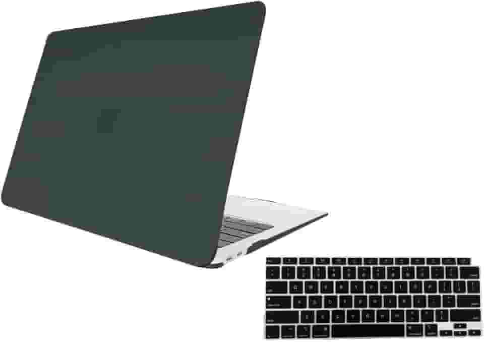 Kit Capa Case Para Macbook Air 13 Polegadas A2337 A1932 A2179 + Película de Teclado CHIP M1 Fabricação 2018 a 2021 (Preto Fosco)