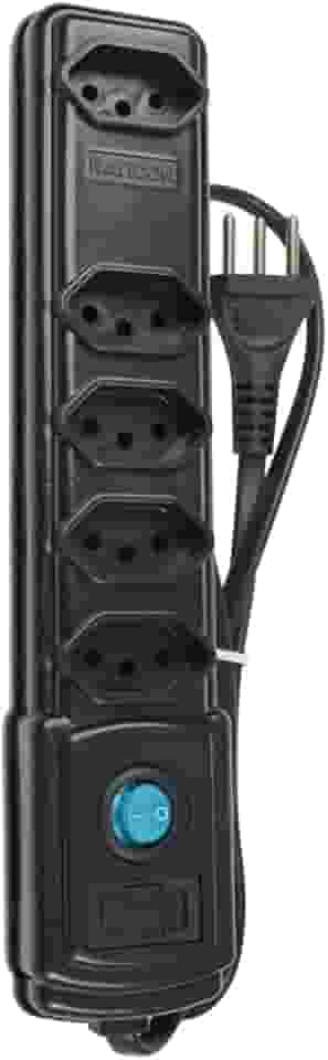 Bright Filtro de Linha c/Fusível 5 Tomadas Preto