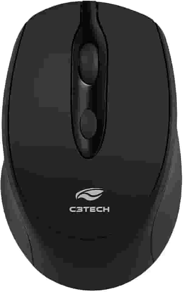 C3Tech mouse Bluetooth 5.0 e sem fio 2.4GHz M-BT30BK, Preto, Bateria recarregavel, 1600 DPI Ambidestro Plug and Play compativel com Windows, MACos, Linux, Chrome