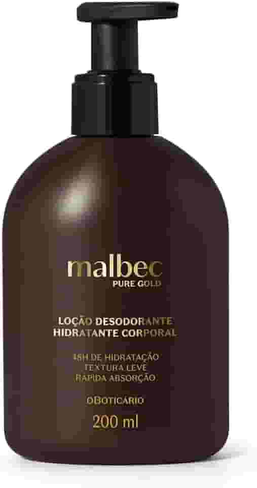 Loção Hidratante Desodorante Corporal Malbec Pure Gold 200ml