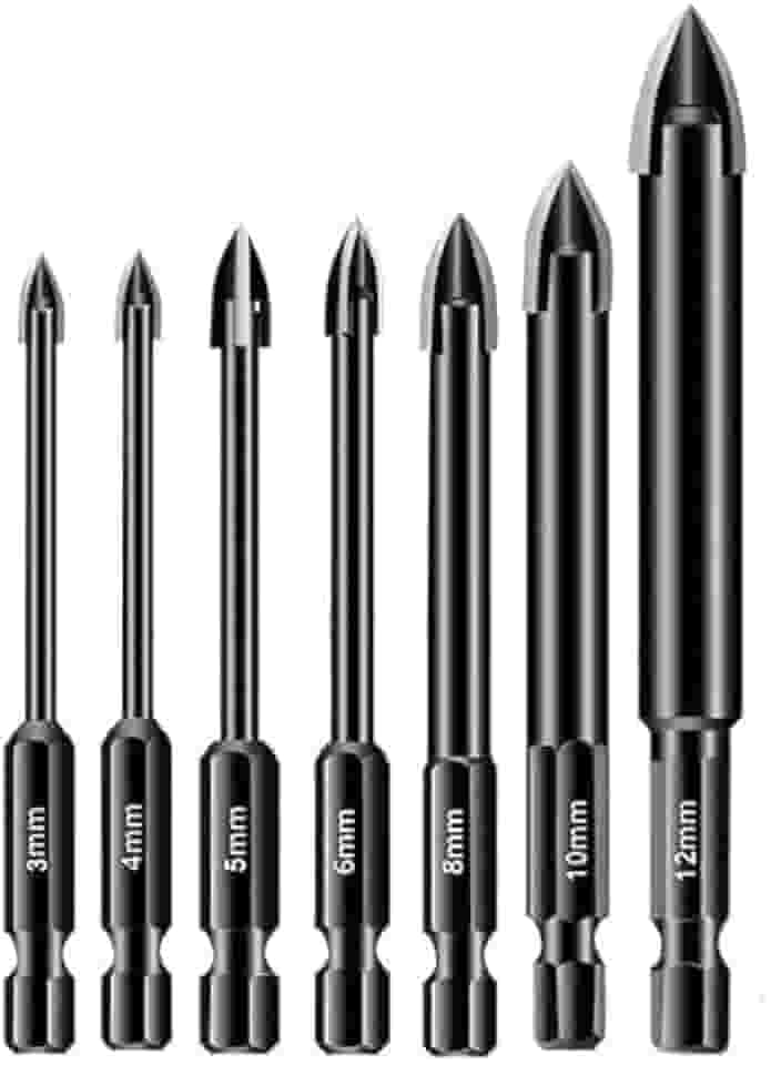 Kit com 7 Brocas de Titânio Liga Dura Universal – 3 a 12mm para Metal, Madeira e Plástico