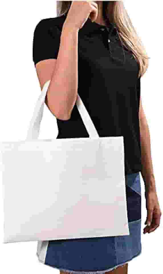 10 Sacolas Ecológicas - Algodão Cru (Ecobag) - 35x35cm - Alça Translaçado 50 cm