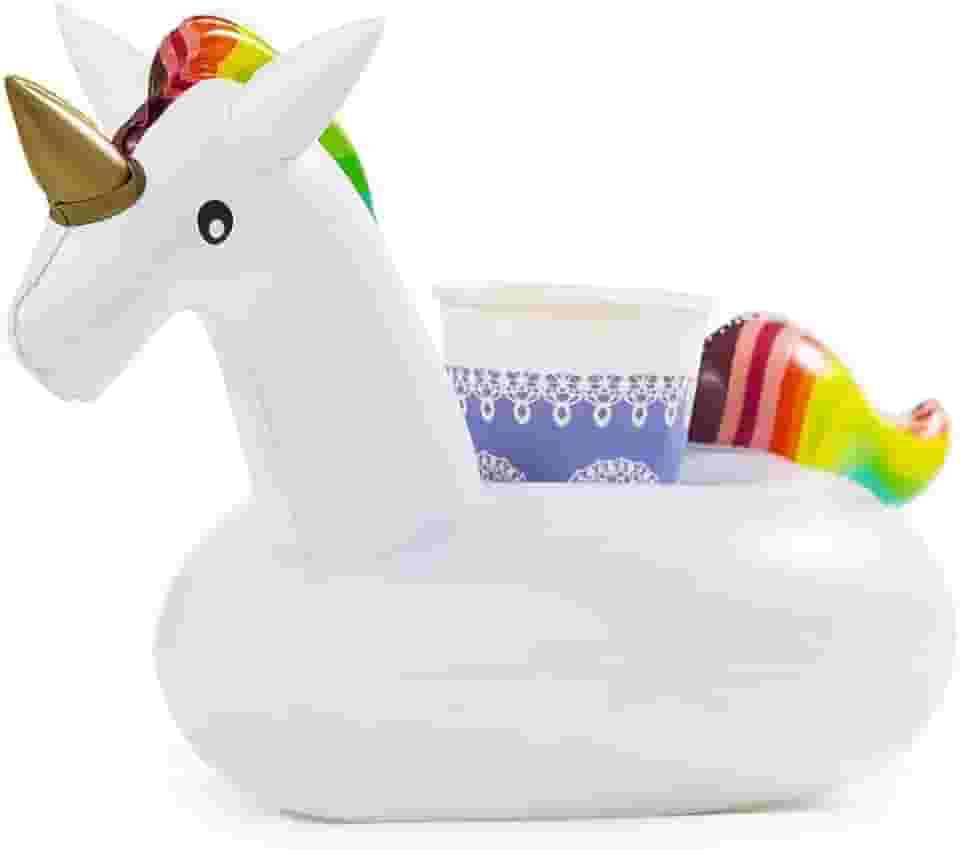 Bóia Inflável De Piscina Porta Copo Lata - Unicórnio