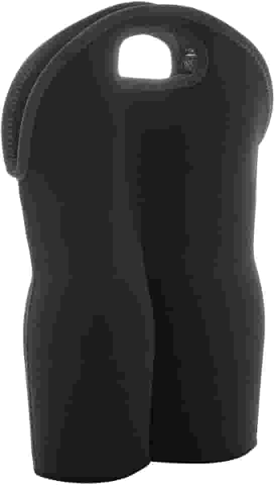 LYOR - Bolsa Térmica em Neoprene para 2 Garrafas de Vinho Preta 36cm x 24,5cm
