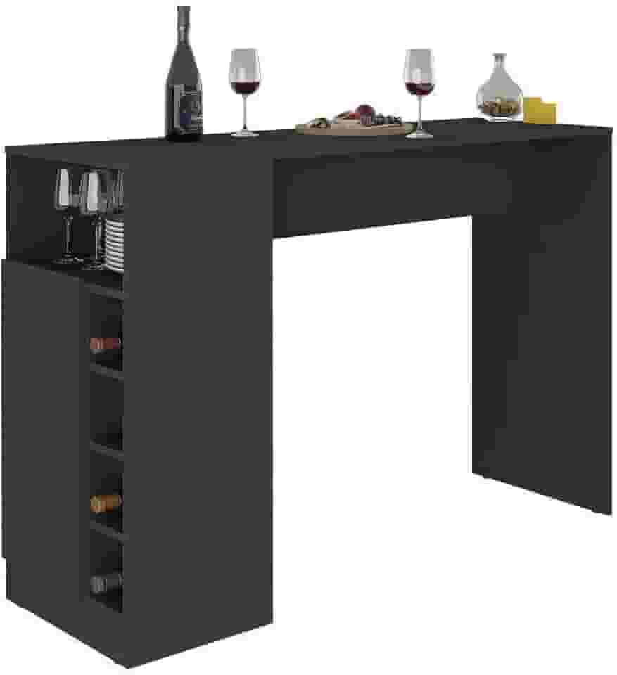 Bancada Balcão/mesa de Cozinha com Adega e 1 Porta Multimóveis Mp2144 Preto