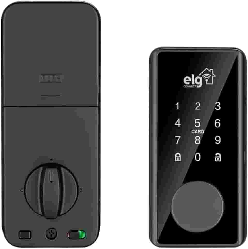 ELG, SHFD701, Fechadura Digital Inteligente de Embutir WI-FI, Abertura e Fechamento por Senha, Cartão de Proximidade, Aplicativo ou Chave de Emergência, Preto