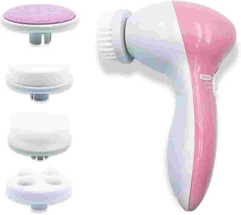 Arte Sedução Escova Facial Elétrica 5/1 Esfoliante Massageadora Portátil, Cor Rosa
