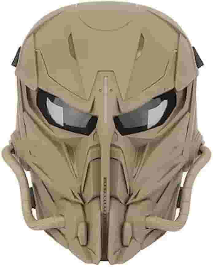 Striking44 Máscara Tática De Airsoft, Máscara Facial Completa, Paintball, Caça, CS, Halloween, Cosplay, Fantasia, Festa, Bronzeado, Nylon, Preto, Marrom Claro, Verde, Cinza