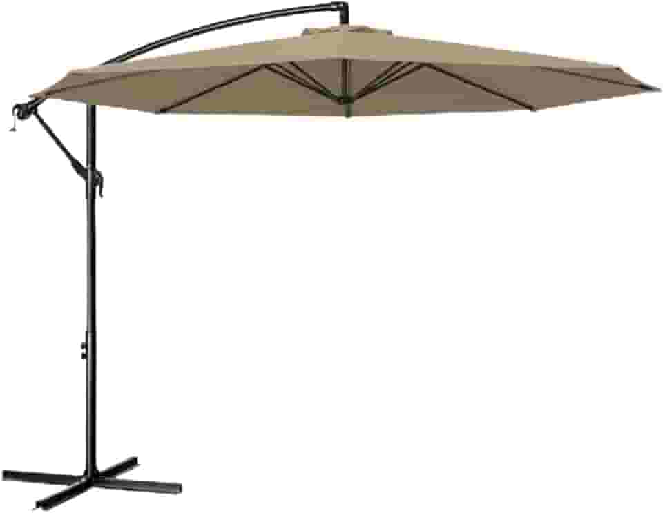 Ombrelone Lateral Suspenso 3m Guarda Sol Piscina Jardim Kauai Cinza Quente